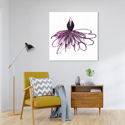 Wynwood Studio Canvas Fashion and Glam Ballet Ready Purple and Metallic Purple Glam Wall Art Canvas Print
