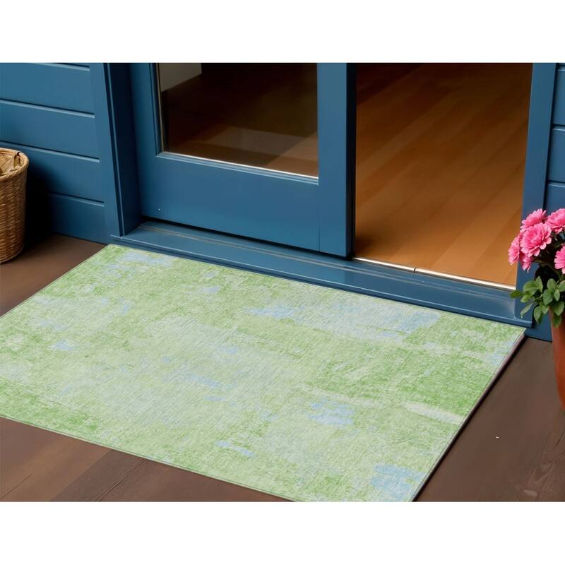 HomeRoots Abstract Transitional Rectangle Outdoor Rug - 3' x 5'