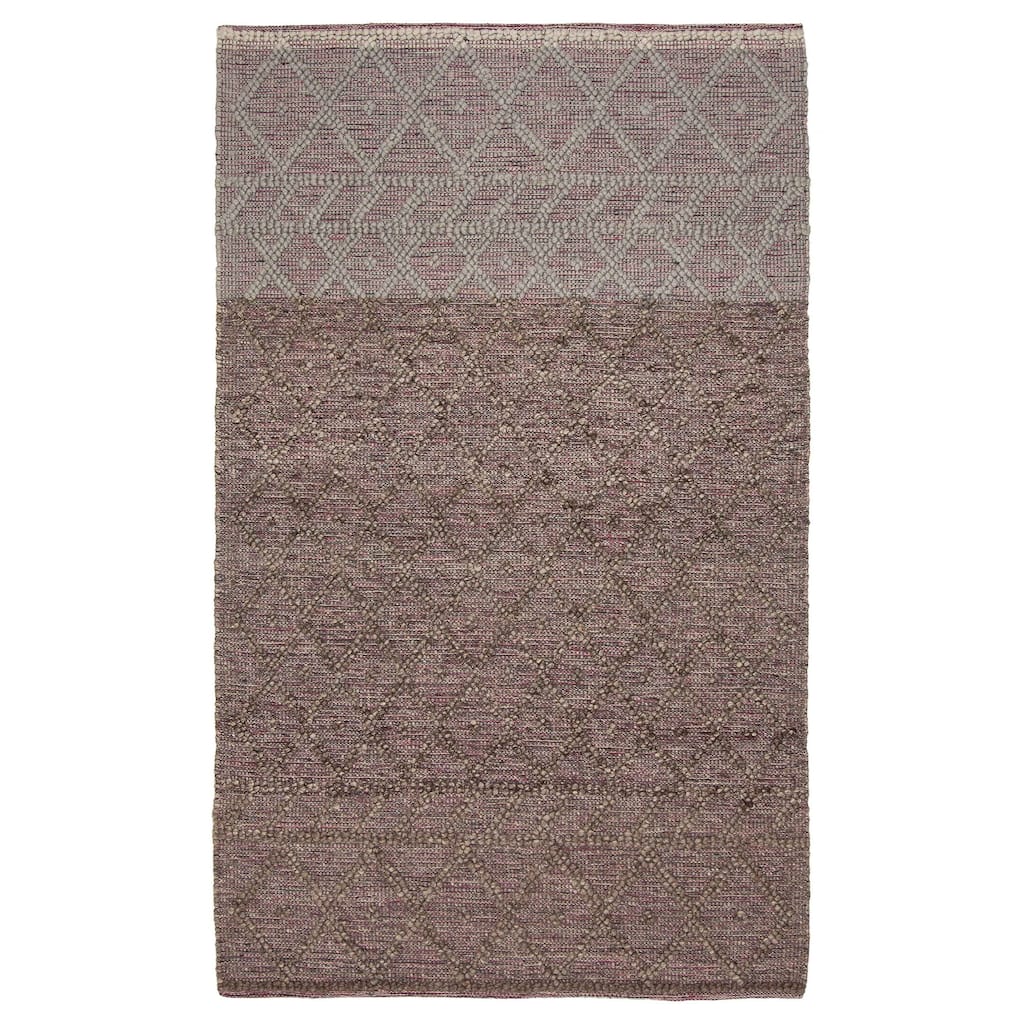 ECARPETGALLERY Braid weave Sienna Grey Wool Rug - 4'11 x 8'2