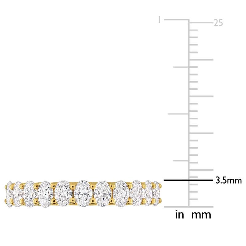 Miadora 1ct TW Oval Lab-Grown Diamond Semi-Eternity Anniversary Band 14k Yellow Gold