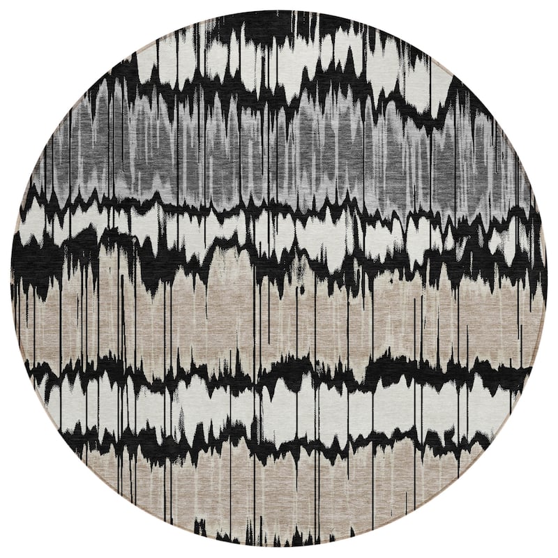 HomeRoots Striped Transitional Rectangle Outdoor Rug