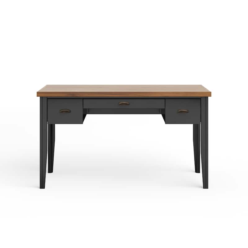 Bridgevine Home Modern Farmhouse 53 inch Writing Desk, No Assembly Required, Two-Tone Finish