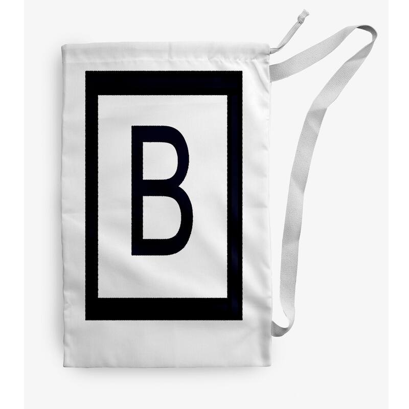 Modern Monogram Laundry Bag - 18" x 29" - White/Black