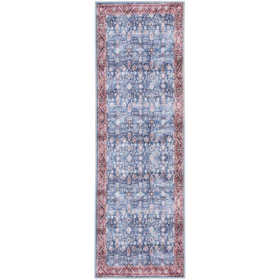 Power Loomed Distressed Non Skid Area Rug - 6' Runner
