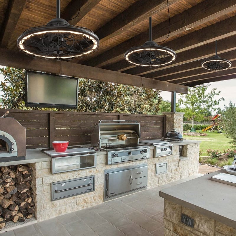 Wall Mounted Fan with Lights 20” Wall Mount Fan with Remote 6 Speeds Plug in Wall Fan Reversible Dimmable 360°Adjustable