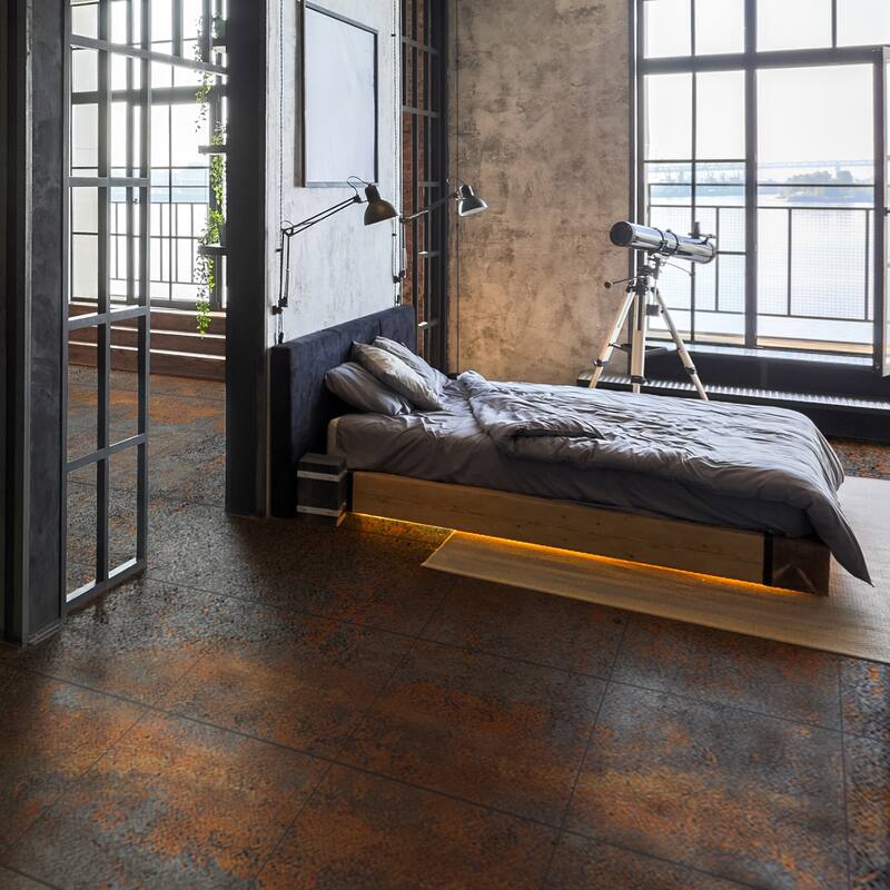 Art3d 30PCS 12"x12" Peel and Stick Vinyl Floor Tiles, Red Brown Flooring Tile