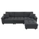 preview thumbnail 11 of 55, Roomfitters 100 x 59" Modern Convertible L-Shaped Sectional Sofa with Free Pillows, 4-Seat Suede Velvet Sleeper Sofa