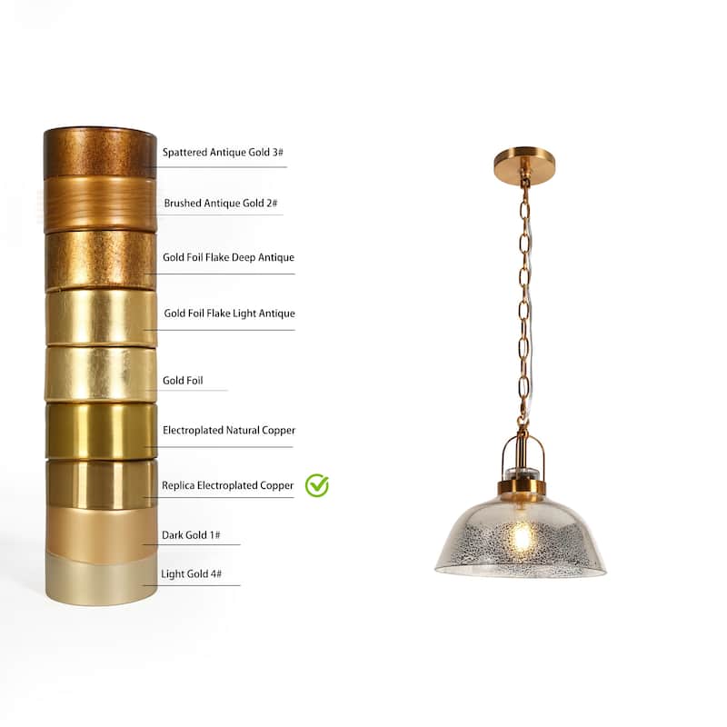 Swara Modern 1-Light Textured Glass Pendant Light for Kitchen Island Dining Room - D 11" x H 10.2"