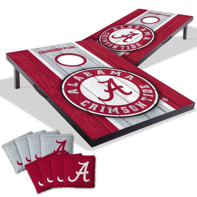 Alabama Crimson Tide NCAA Compact 2x3 Tailgate Cornhole Board Set - Include Carrying Case