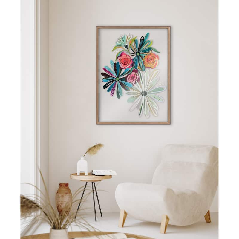 Kate and Laurel Blake Flowers Glass Framed Printed Art by Jessi Raulet ...