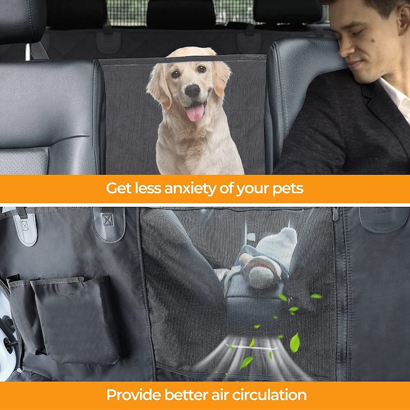 100% Waterproof Pet Seat Protector with Mesh Window