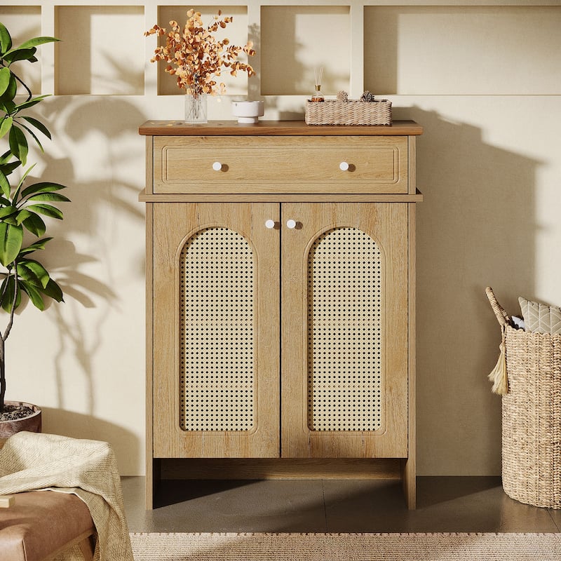 6-Tier Shoe Cabinet with Doors and Drawer