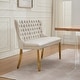 preview thumbnail 33 of 35, Kitchen Loveseat Dining Bench with Gold-Plated Steel Legs & Handmade Button Tufted