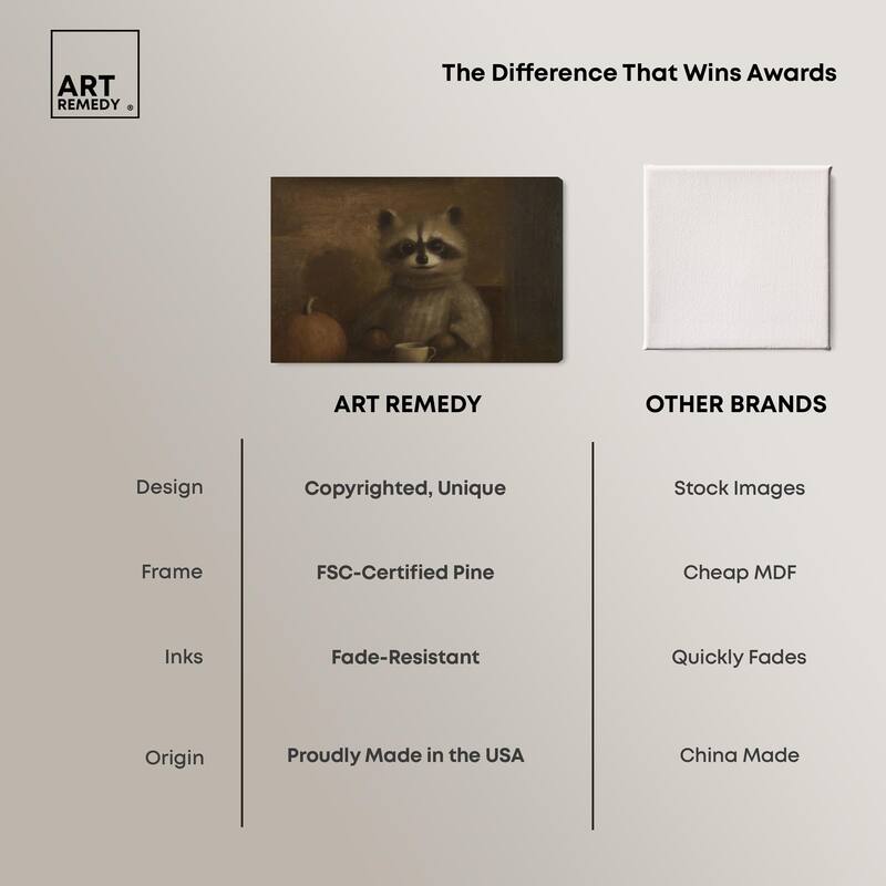 Raccoon Reverie Canvas by Art Remedy, Gallery Wrapped