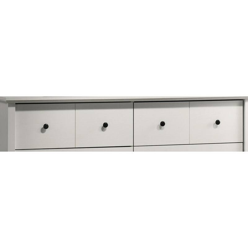 Elara 57"W 6-Drawer Dresser with Black Handles