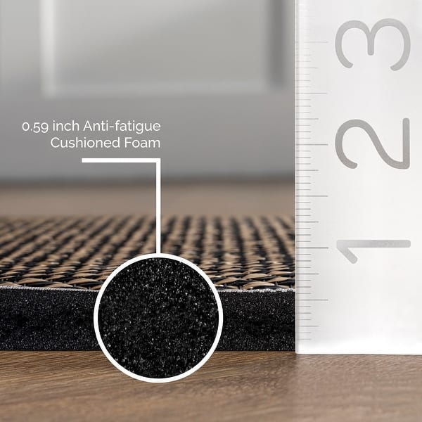 dimension image slide 1 of 5, Nuloom Casual Braided Anti Fatigue Kitchen or Laundry Room Comfort Mat