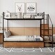 preview thumbnail 4 of 26, Multiple Features and Sturdy Design Twin Over Full Metal Bunk Bed with Drawer and Lateral Storage Ladder and Wardrobe,