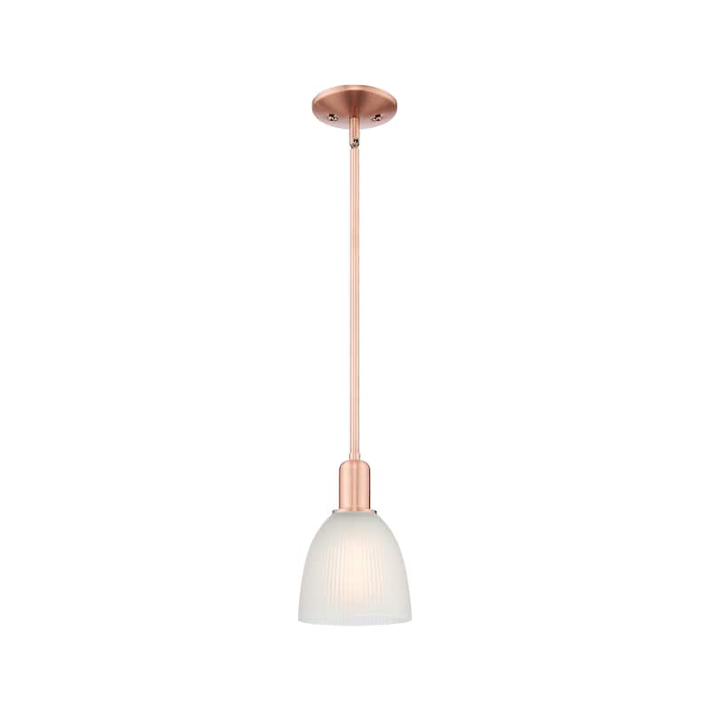 Innovations Lighting Endless Possibilities Arcadia - Castile - 1 Light 6" Stem Hung Mini Pendant - Antique Copper/White