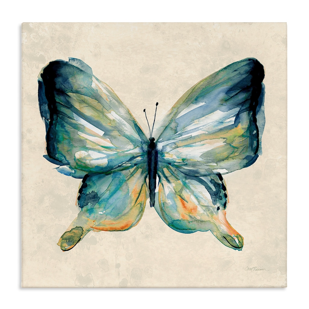 Stupell Bold Butterfly in Green Canvas Wall Art Design By Carol Robinson