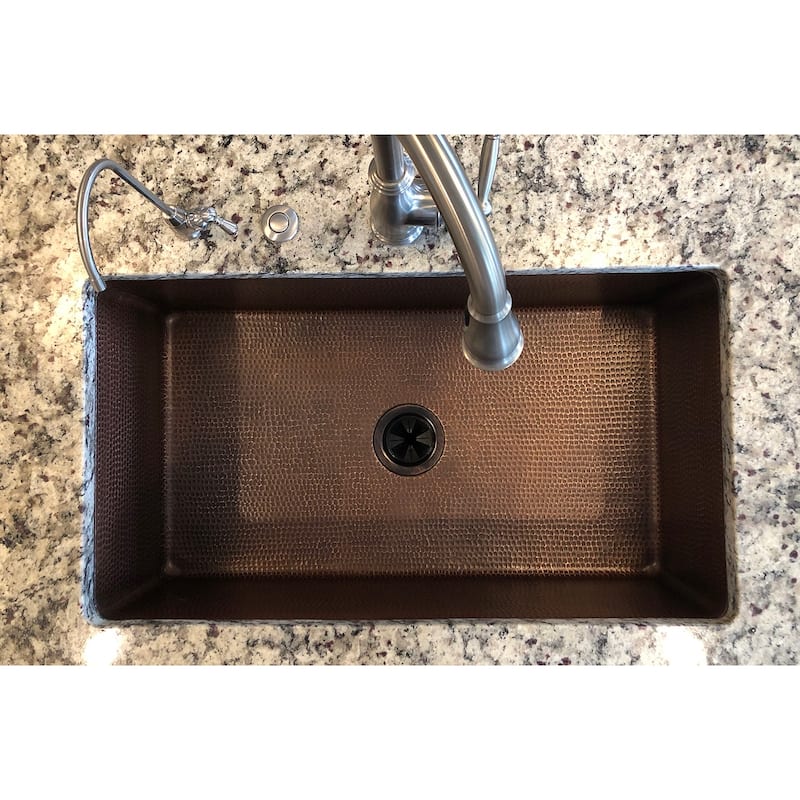 33-in Hammered Copper Single Basin Kitchen Sink (KSDB33199)