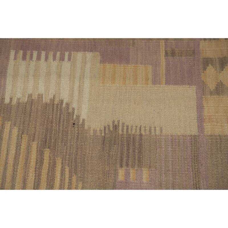 Hand Woven Oriental 100% Wool Carpet Southwestern Tribal Yellow & Gold Kilim Area Rug - 6' 7'' X 5' 0''