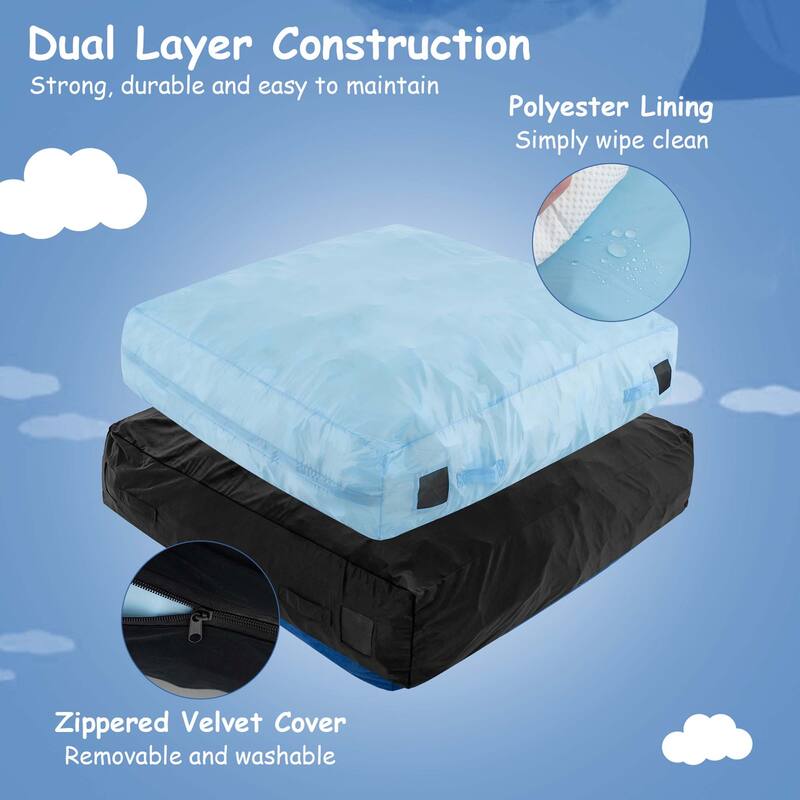 Costway 57" x 57" Crash Pad Sensory Mat with Foam Blocks & Washable - See Details
