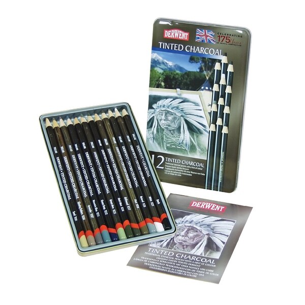 Shop Derwent Tinted Charcoal Pencil, Assorted Colors, Set of 12 Free