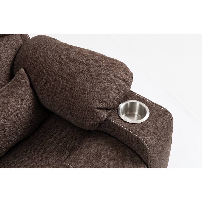 Velvet Oversized Power Lift Recliner Chair, Dual OKIN Motors & Cup Holders