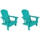 preview thumbnail 39 of 99, POLYTRENDS Laguna Outdoor Eco-Friendly Poly Folding Adirondack Chair (Set of 2) Turquoise
