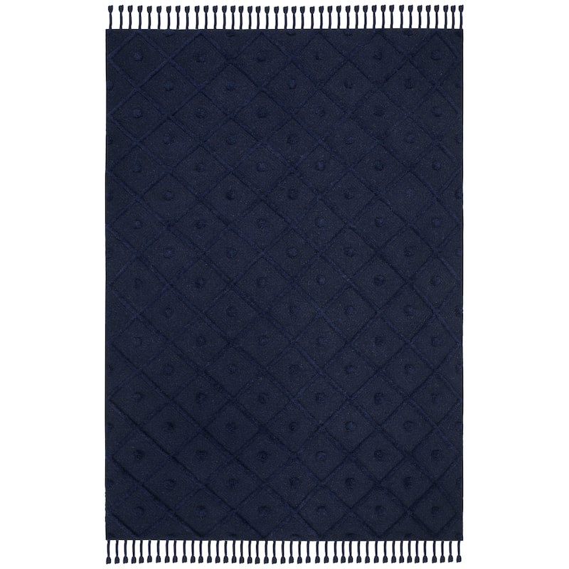 SAFAVIEH Handmade Kenya Eguzkiñe Trellis Wool Rug - 6' x 9' - Blue