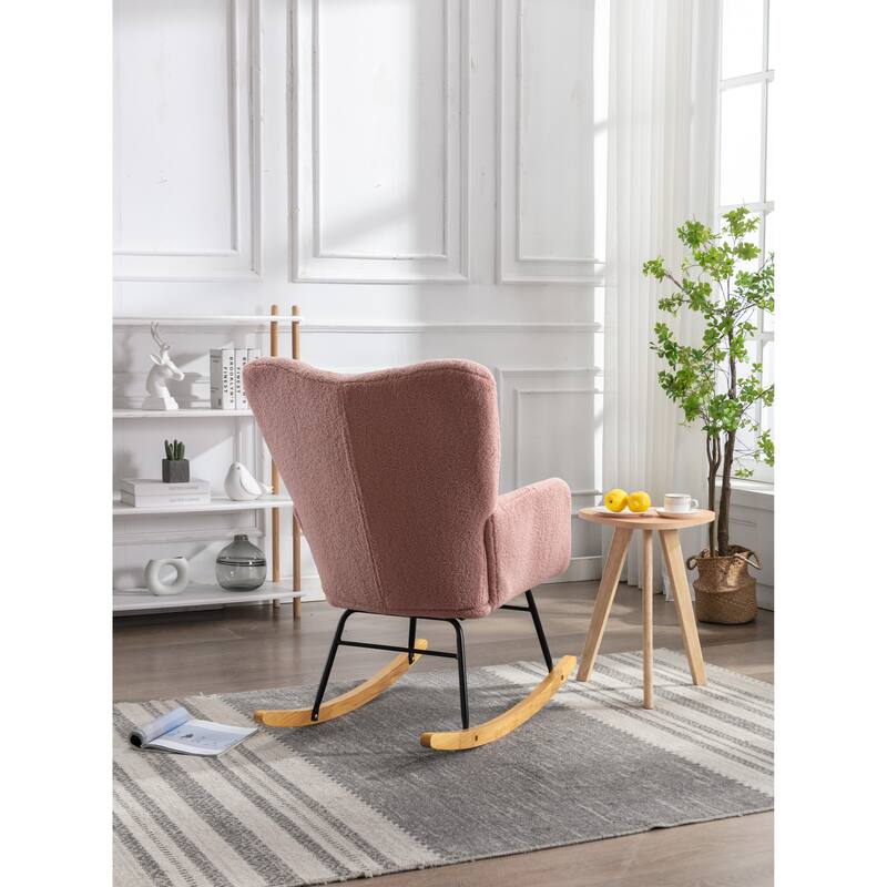 31.5" High Back Buttons Tufted Rocking Chair