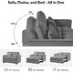 preview thumbnail 7 of 27, 3 in 1 Velvet Sofa Bed with Adjustable Backrest