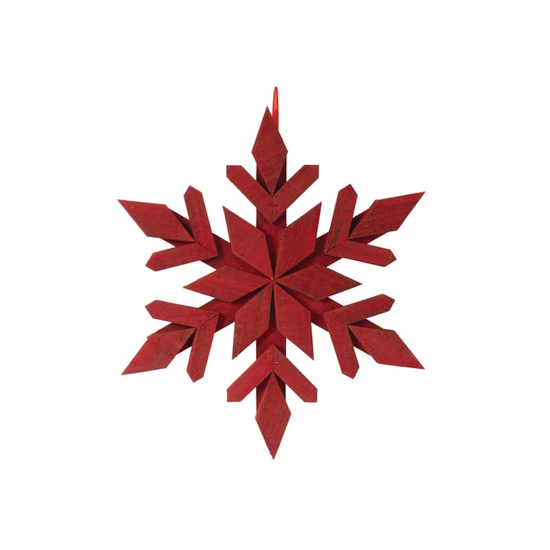Wood Snowflake Christmas Ornaments - 18" - Set of 4