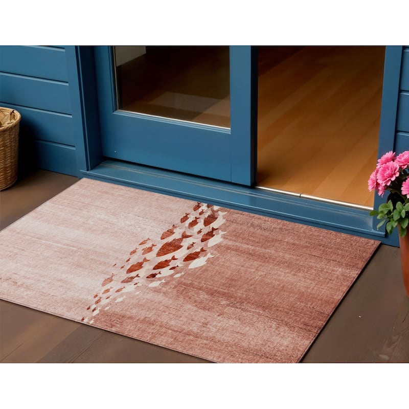 HomeRoots Nautical Transitional Rectangle Outdoor Rug - 3' x 5'