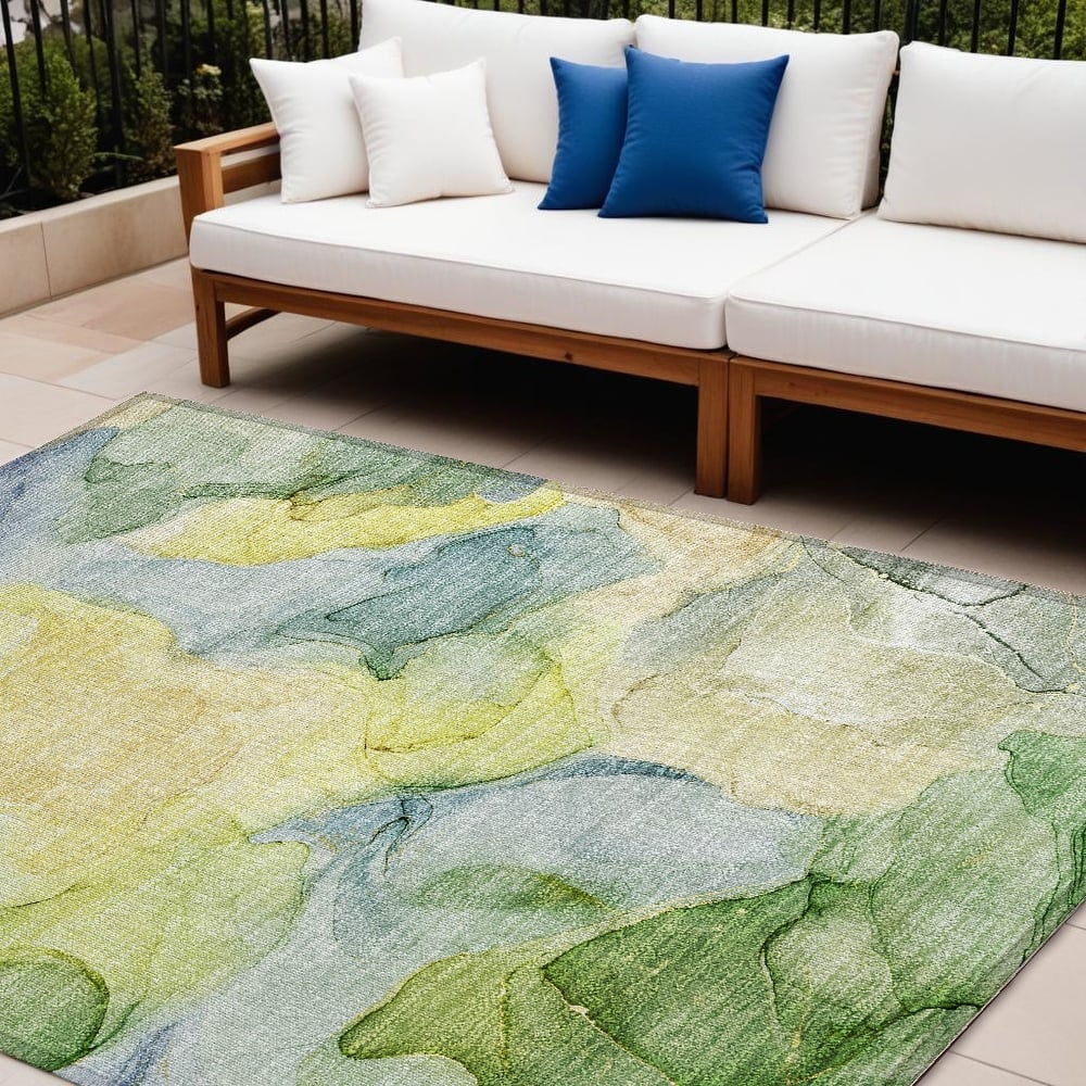 Pana Artistic Abstract Weather Resistant Blended Style Outdoor Rug