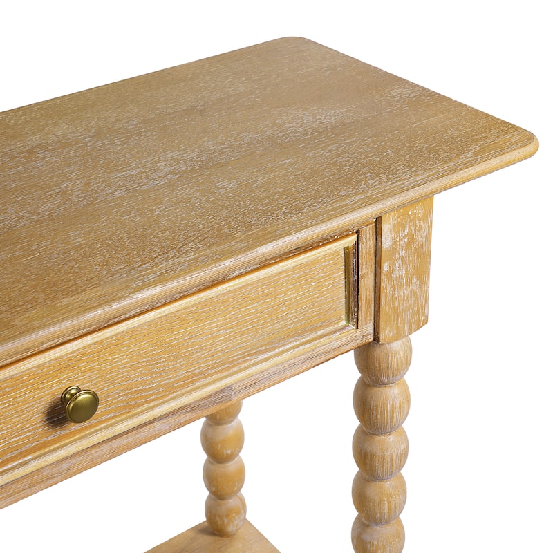 Christopher Knight Home - Duvall Retro Wood Console Table with Artistic Column Details