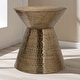 preview thumbnail 14 of 17, 20"L Metal Drum Accent Table with Hammered Design, Contemporary Side, End, and Nightstand Table for Living Room and Bedroom