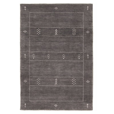 Kashkuli Gabbeh Grey Rug 3'11" x 5'10" - 3'11 x 5'10