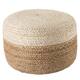 The Curated Nomad Camarillo Modern Cylindrical Jute Pouf - White/Beige
