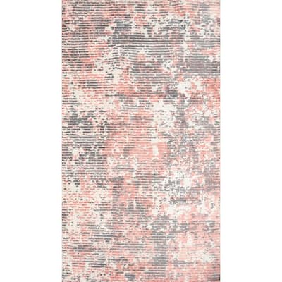 Hand Knotted Oriental Viscose Silk Carpet Modern Abstract Oranges & Rust Abstract Area Rug - 4' 0'' X 2' 0''