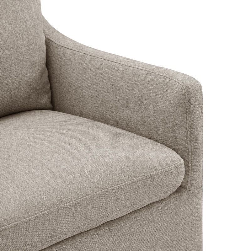 Hailey Dining Arm Chair with Caster Wheels Fabric Fully Assembled