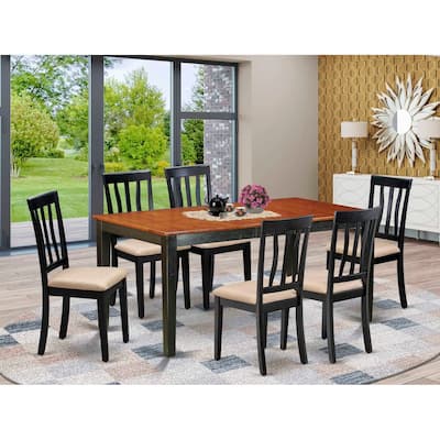 Dining Table Set 7 Piece - Elegant Table & Chairs for Kitchen, Dining Room, Home - Modern Design