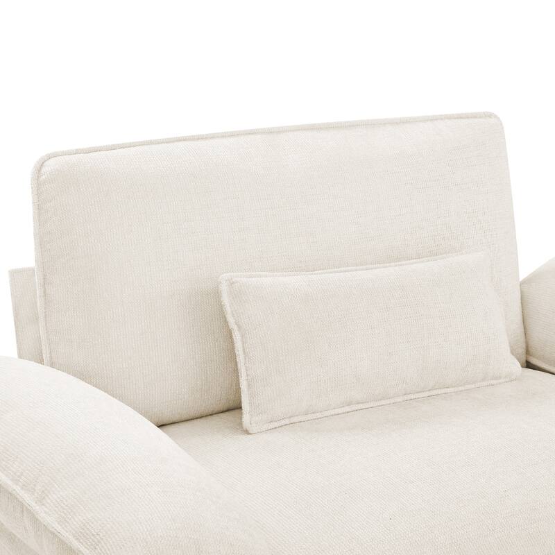 52" W Oversized Accent Chair With Ottoman, Chenille Single Sofa Bed ,Chaise Lounge Chair Indoor,Reading Chairs For Living Room