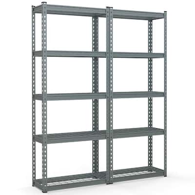 Gymax 2 PCS 5-Tier Metal Shelving Unit Heavy Duty Wire Storage Rack