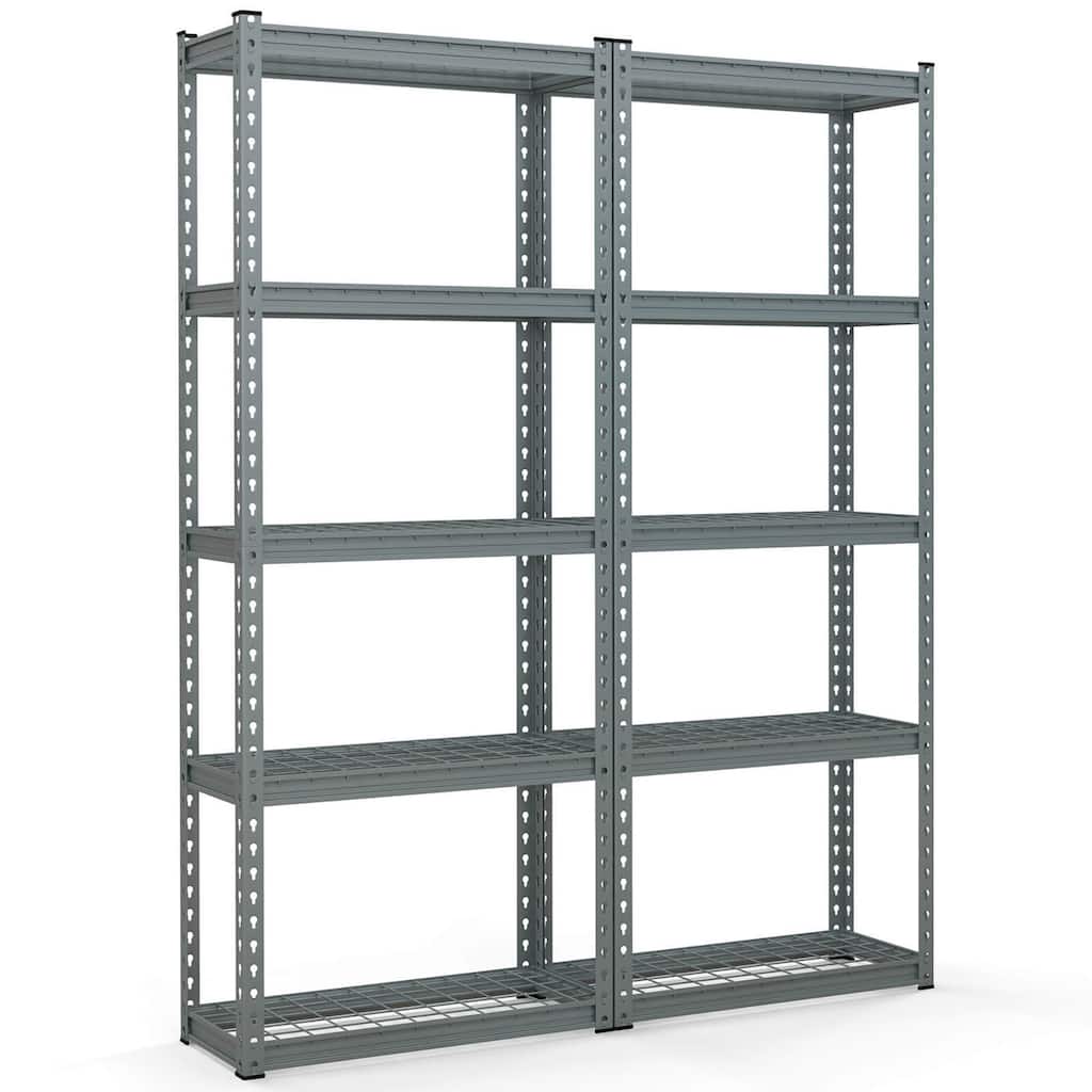 Gymax 2 PCS 5-Tier Metal Shelving Unit Heavy Duty Wire Storage Rack