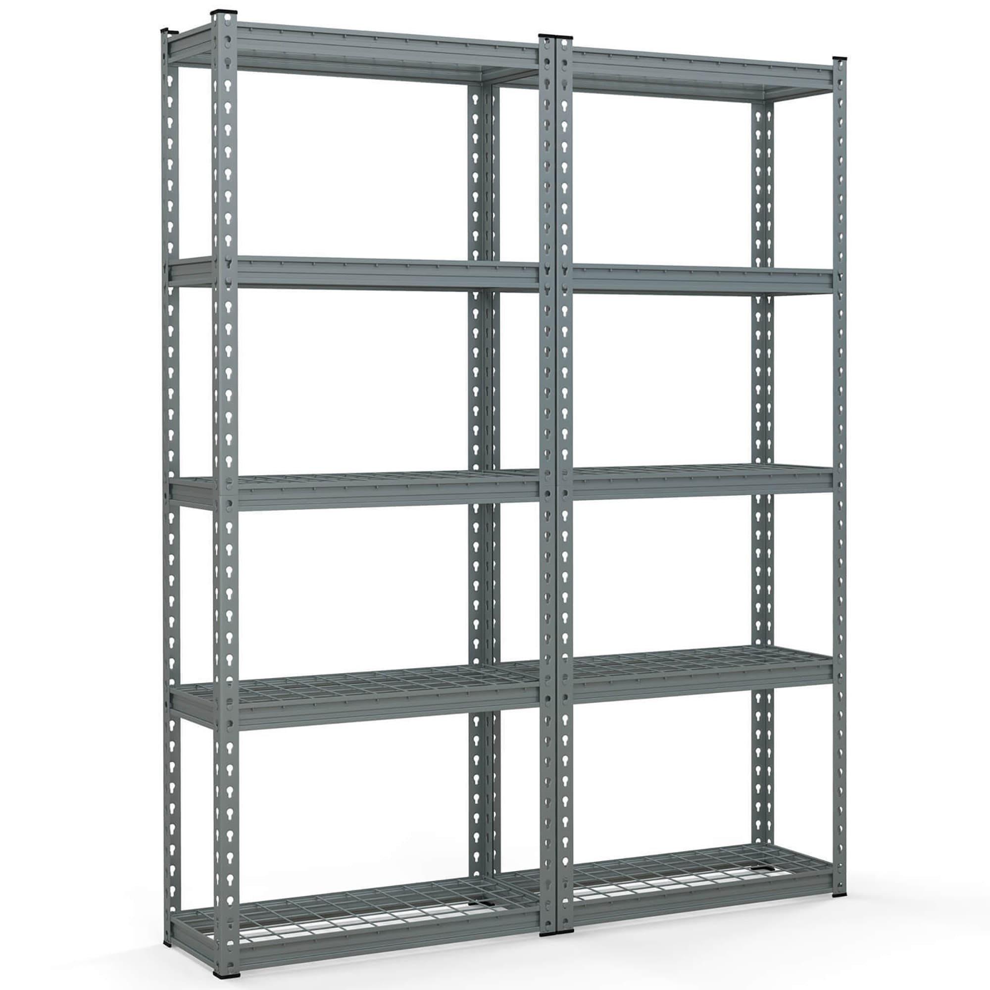 Gymax 2 PCS 5-Tier Metal Shelving Unit Heavy Duty Wire Storage Rack