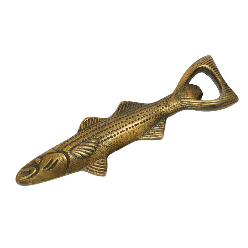 Cast Aluminum Fish Shaped Bottle Opener - 7.0"L x 2.0"W x 0.5"H