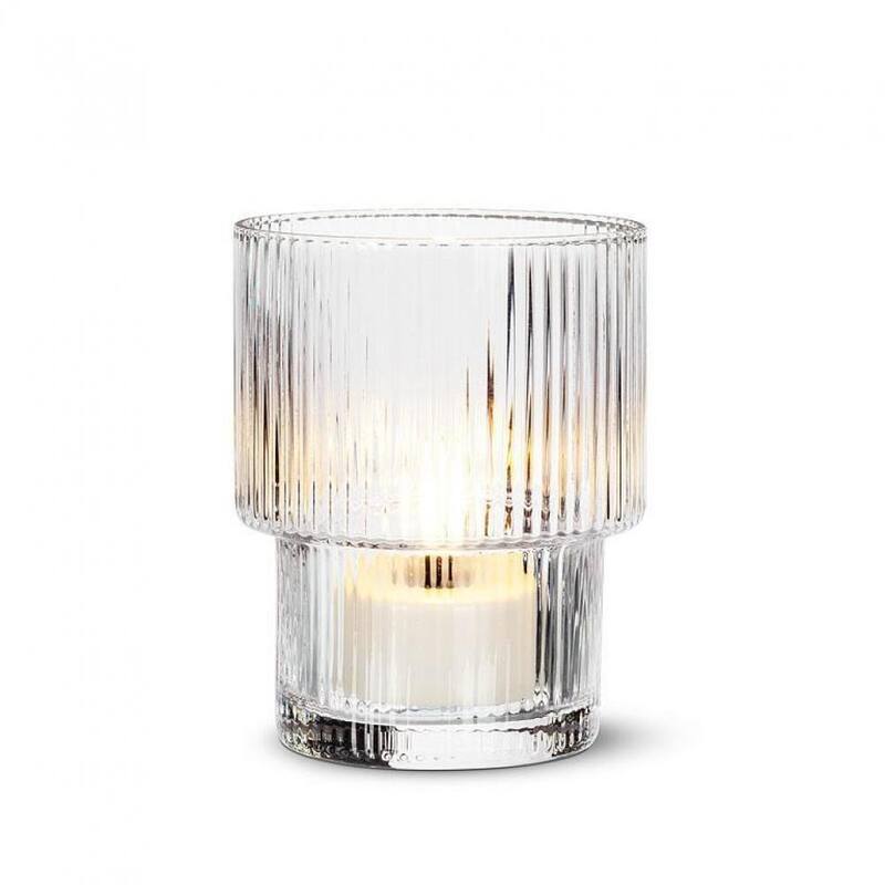 Optic Step Tea Light Candle Holder - Clear