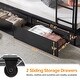 preview thumbnail 5 of 6, Black Twin Bunk Bed with Drawers Outlet Light Strip Iron Bed USA