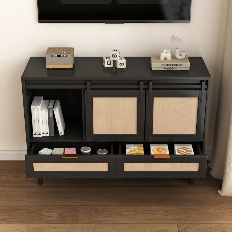 Sliding Barn Door Storage Cabinet - N/A